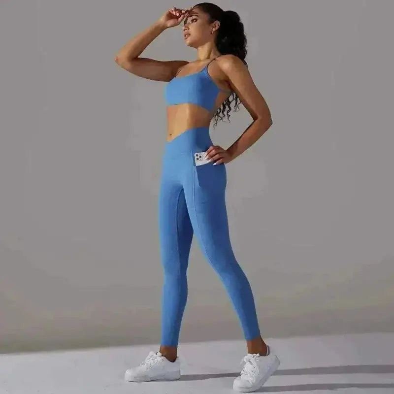 Sexy Yoga Set blue For Women