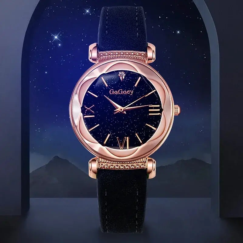 women watches uk | Ladies Starry Sky Quartz Wristwatch Grey1