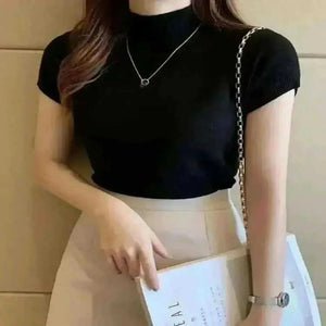 ladies summer tops uk, Women's Black High Neck Tops.