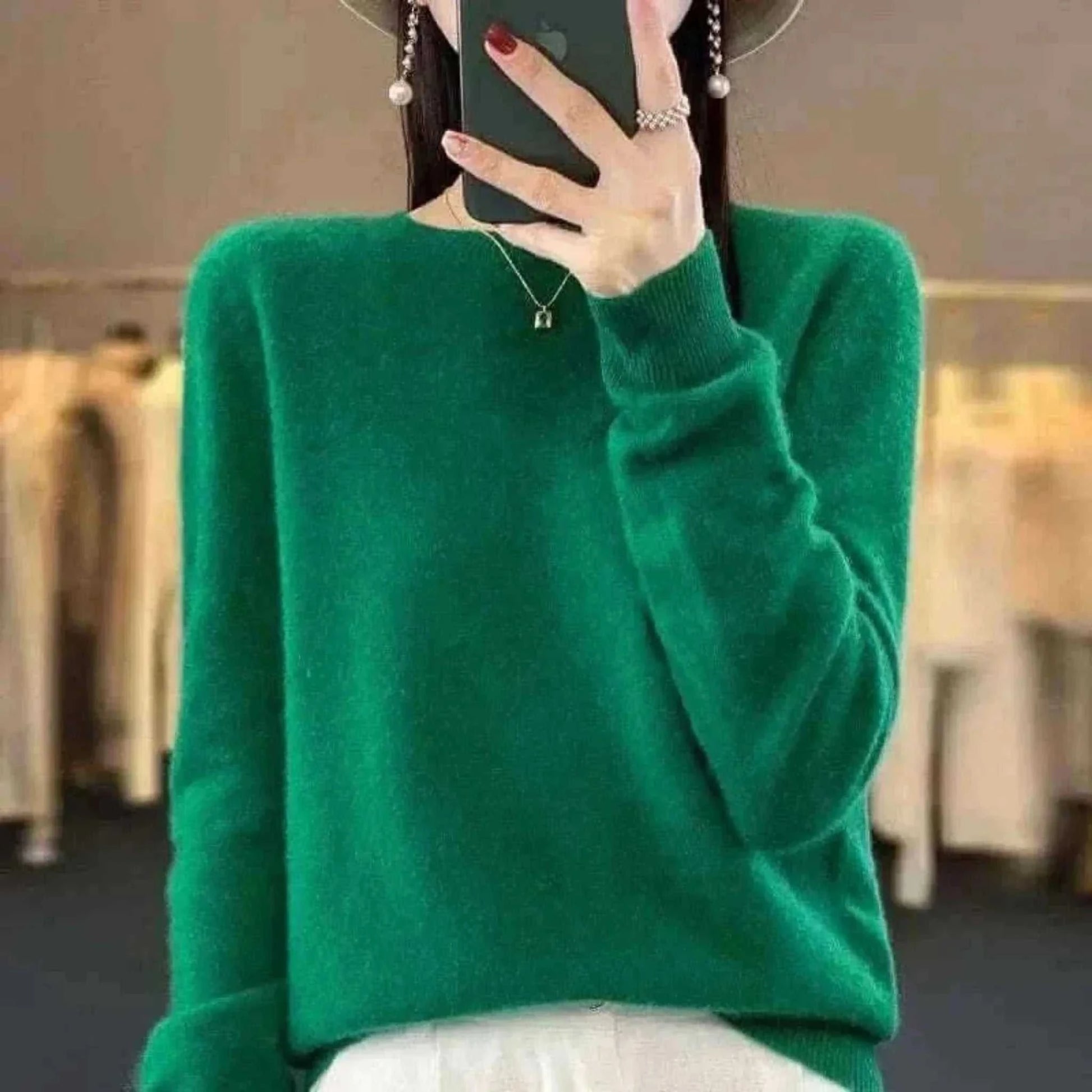 Women's Warm Sweater Round Neck Pullover