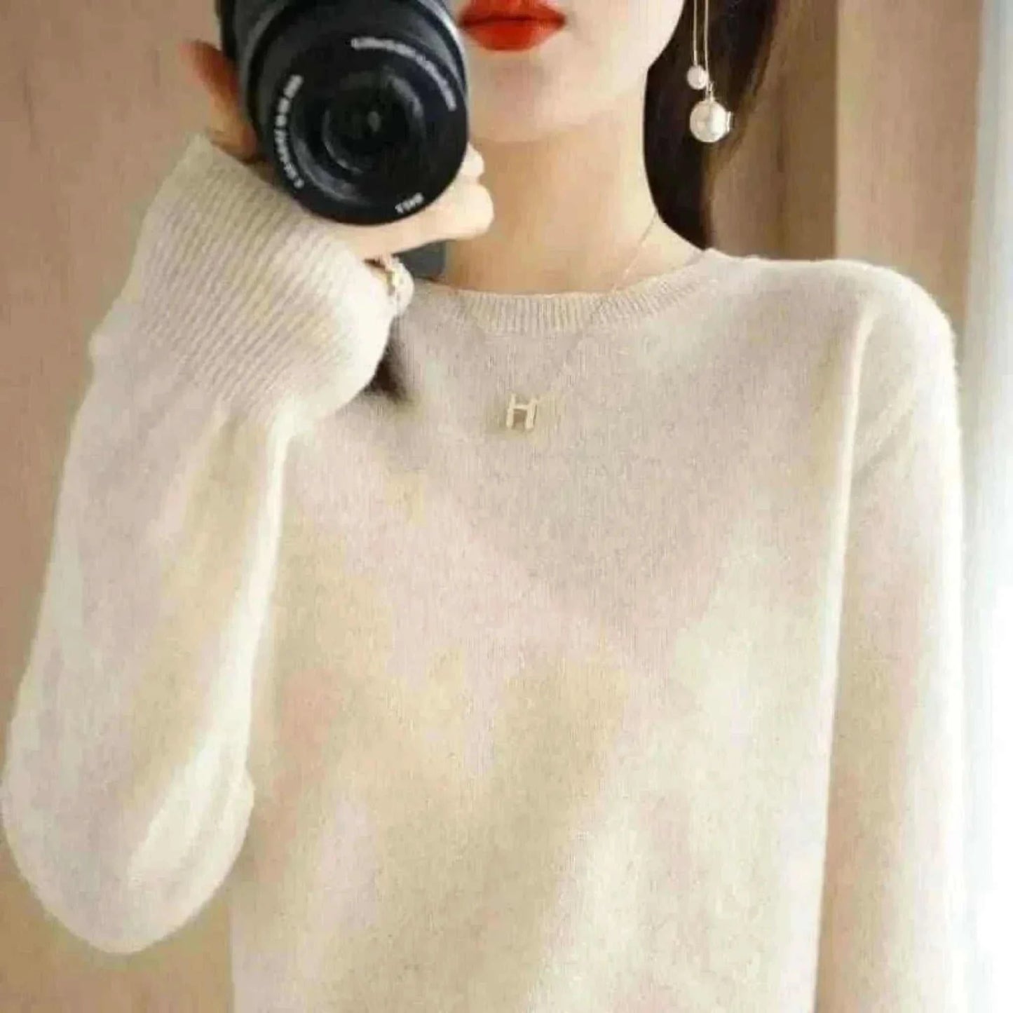 Women's Warm Sweater Round Neck Pullover