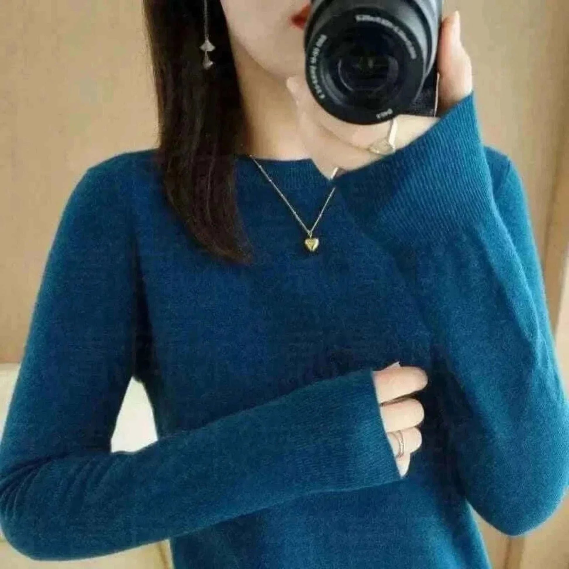 Women's Warm Sweater Round Neck Pullover