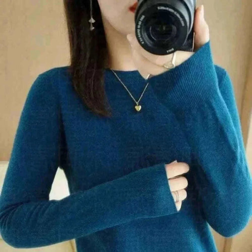 Women's Warm Sweater Round Neck Pullover