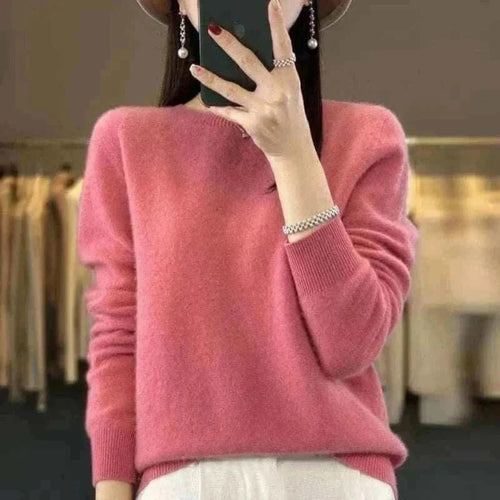Women's Warm Sweater Round Neck Pullover