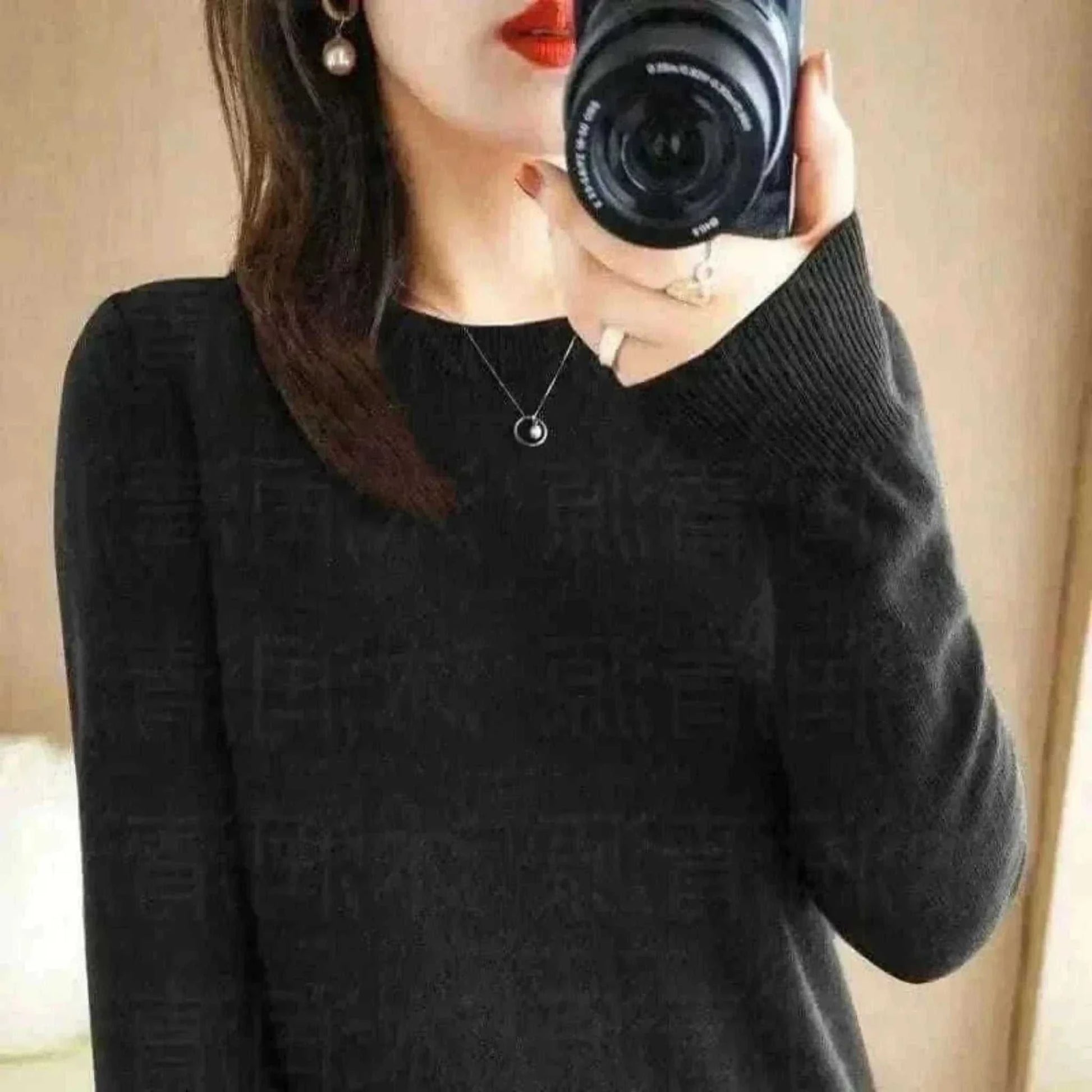 Women's Warm Sweater Round Neck Pullover