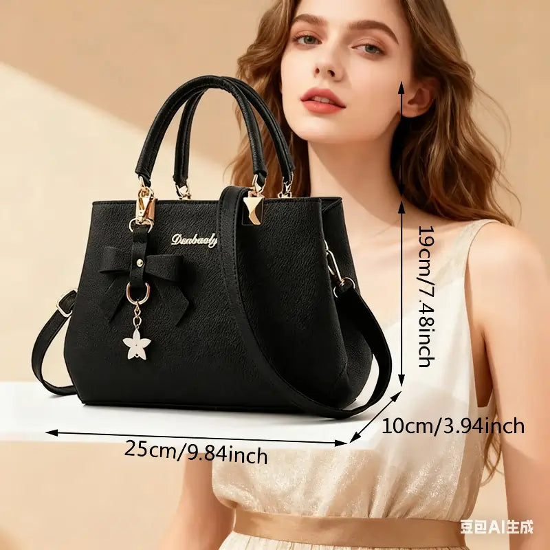 womens handbag , Ladies' handbag 2026 new fashion trend embossed plain style Black