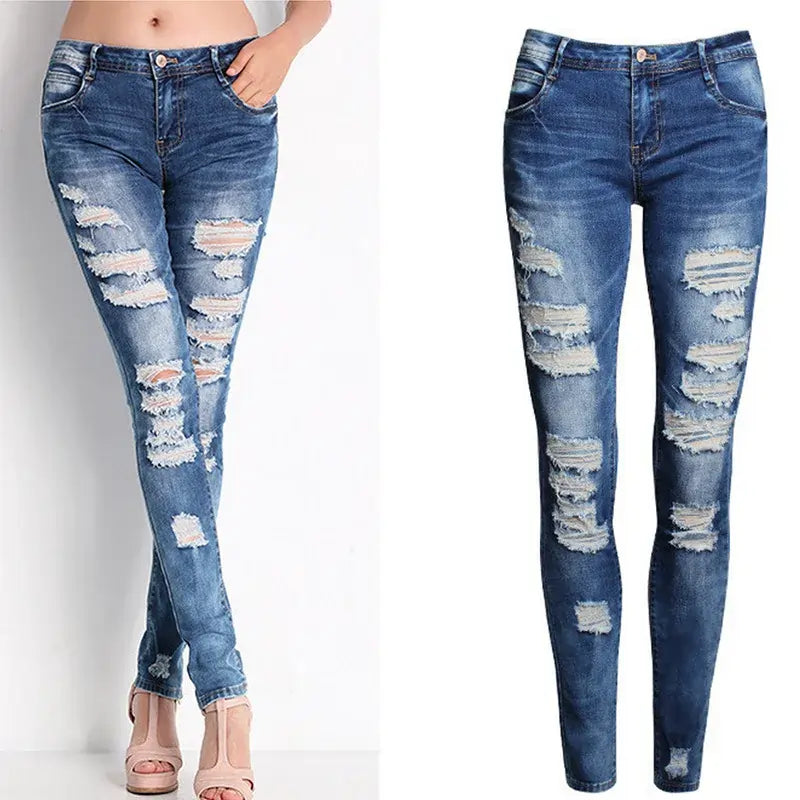 womens jeans uk | Women Jeans Blue Slim Ripped