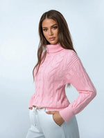 women jumpers offers Women Model  wearing Pink Sweaters 2025 Fashionable Autumn Winter Clothes Woman Knitwear Pullover