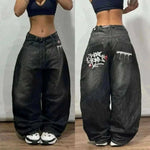 Y2K New Gothic Retro Miss Me Boot Cut Jeans.